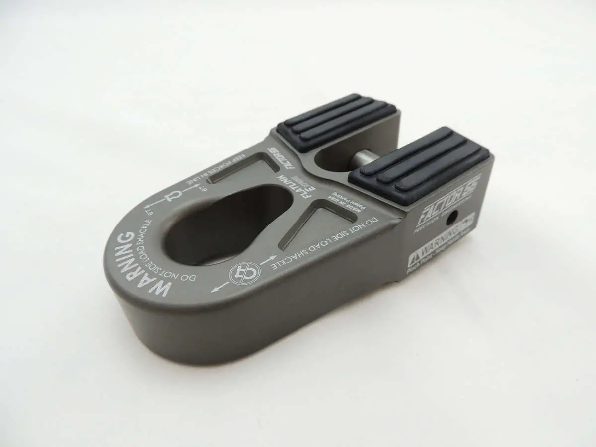 Flatlink E Expert Version Winch Shackle Mount Assembly Anodized Gray Factor 55 1