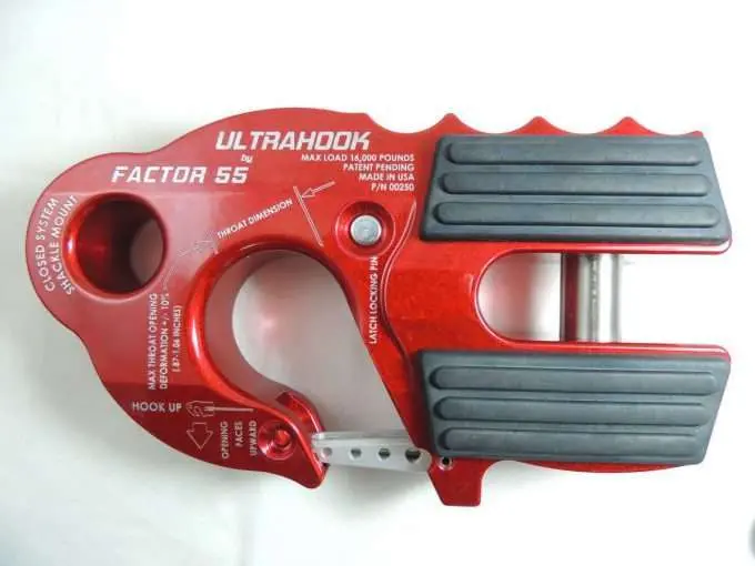 Ultrahook Winch Hook W/Shackle Mount Red Factor 55 1