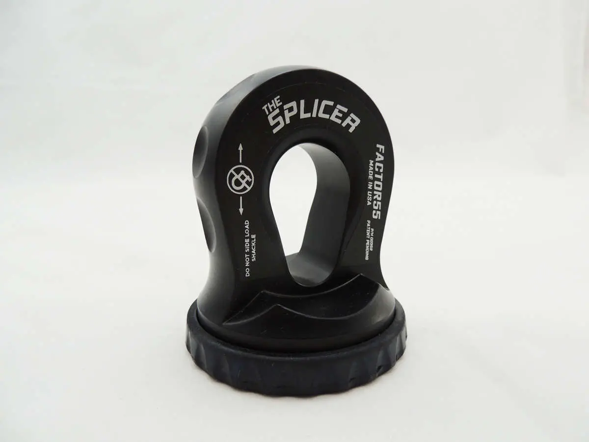 Splicer 3/8-1/2 Inch Synthetic Rope Splice On Shackle Mount Black Factor 55 1