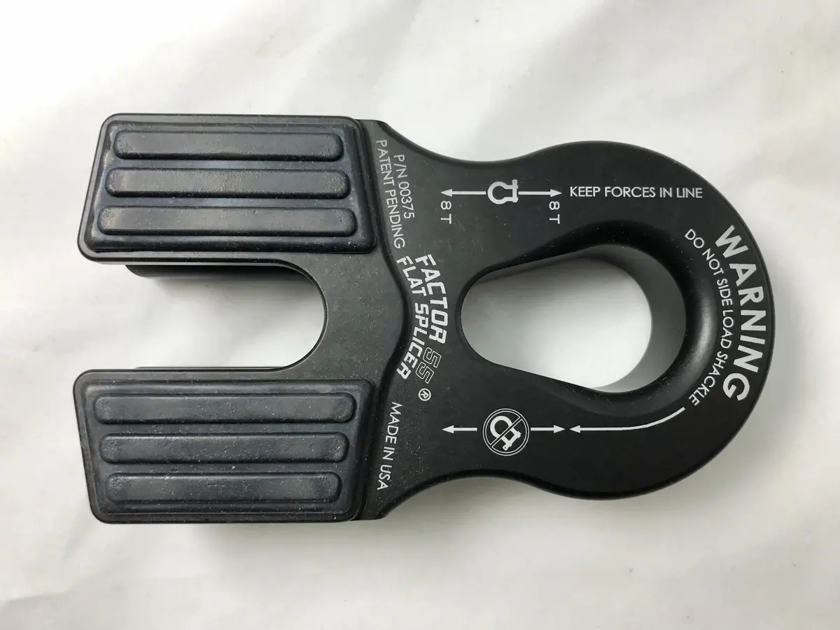 Winch Line Shackle Mount Splice On Foldable Black Factor 55 1