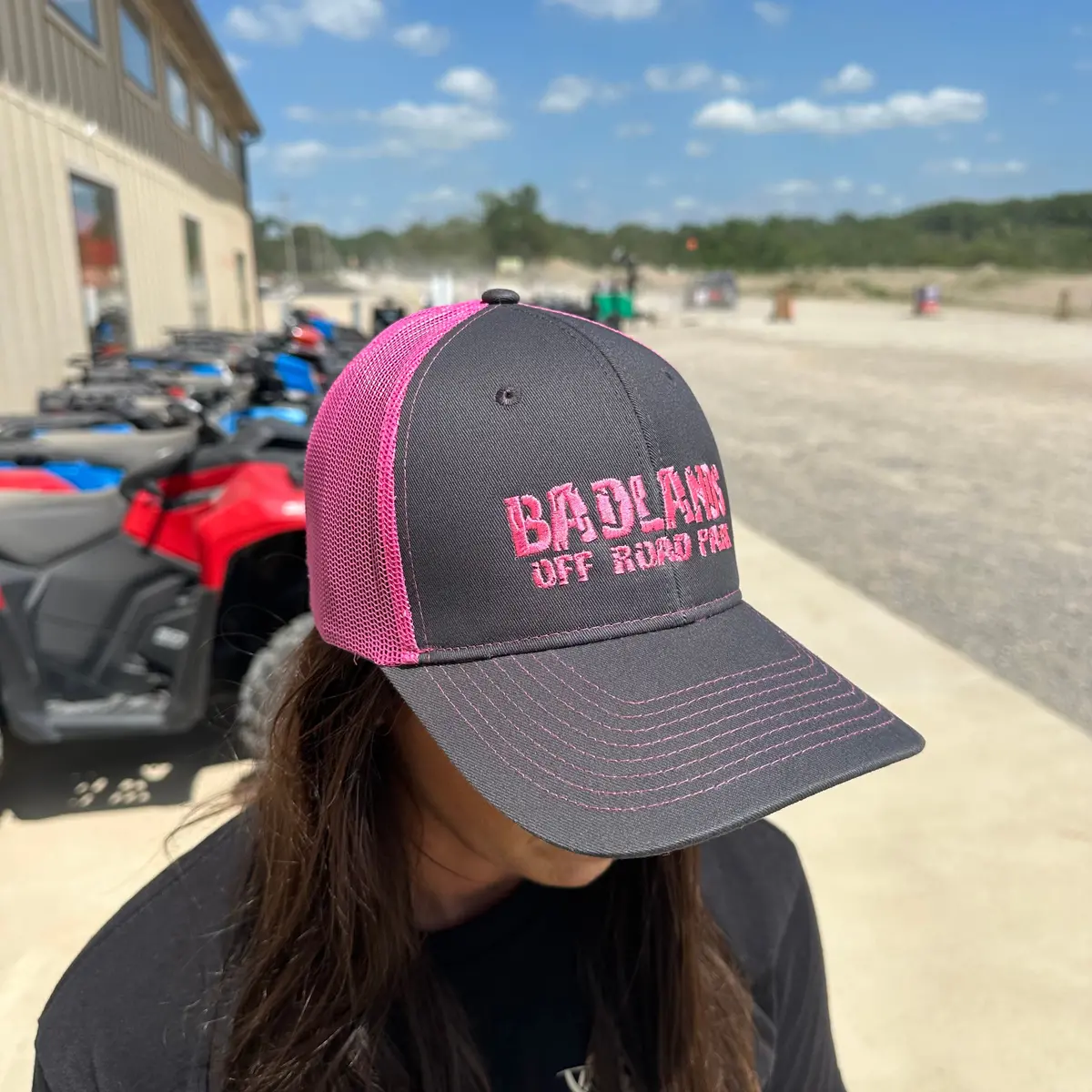 Badlands Pink Trucker Styled Hat 1