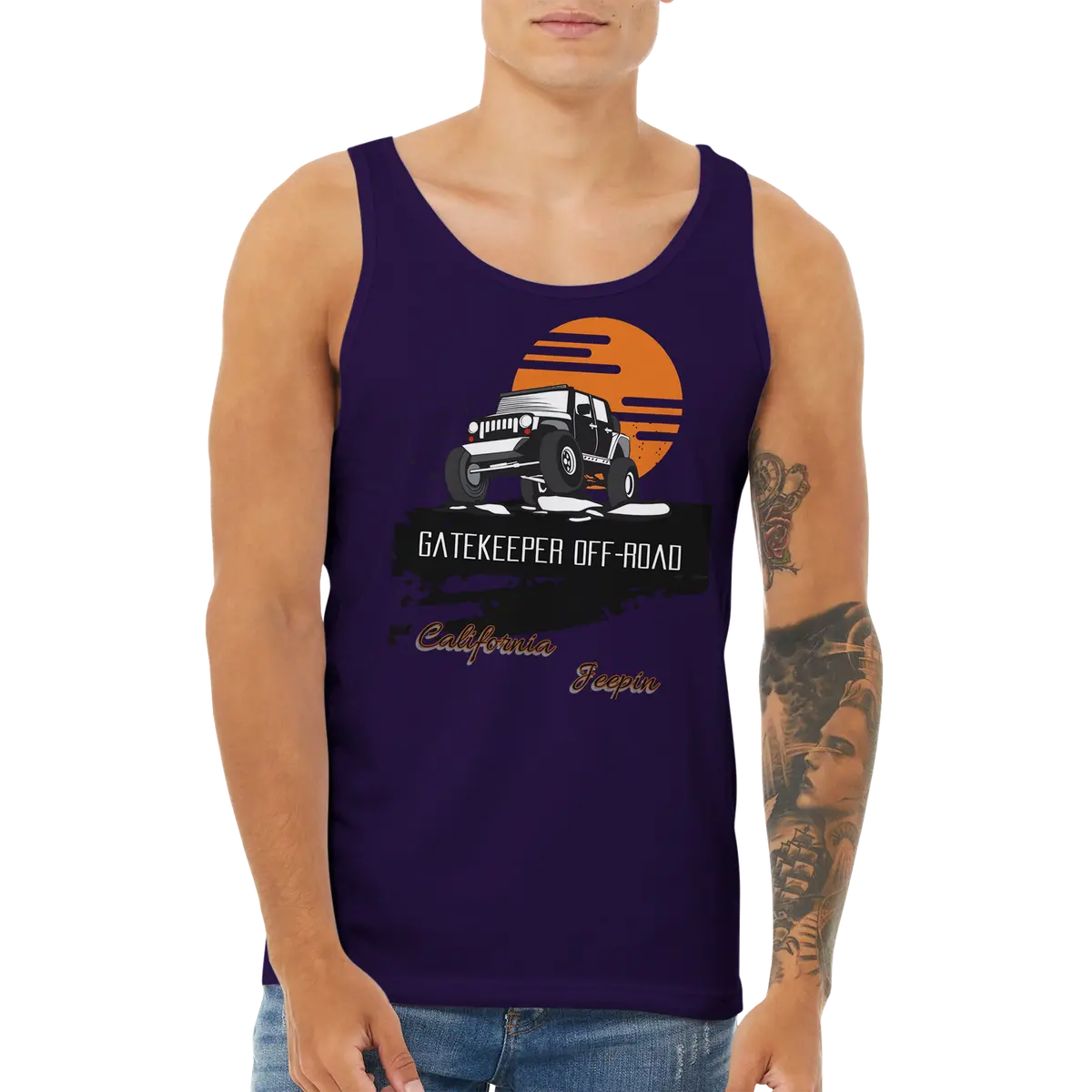 Gatekeeper Cali Jeepin Unisex Premium Tank Top - Image 5