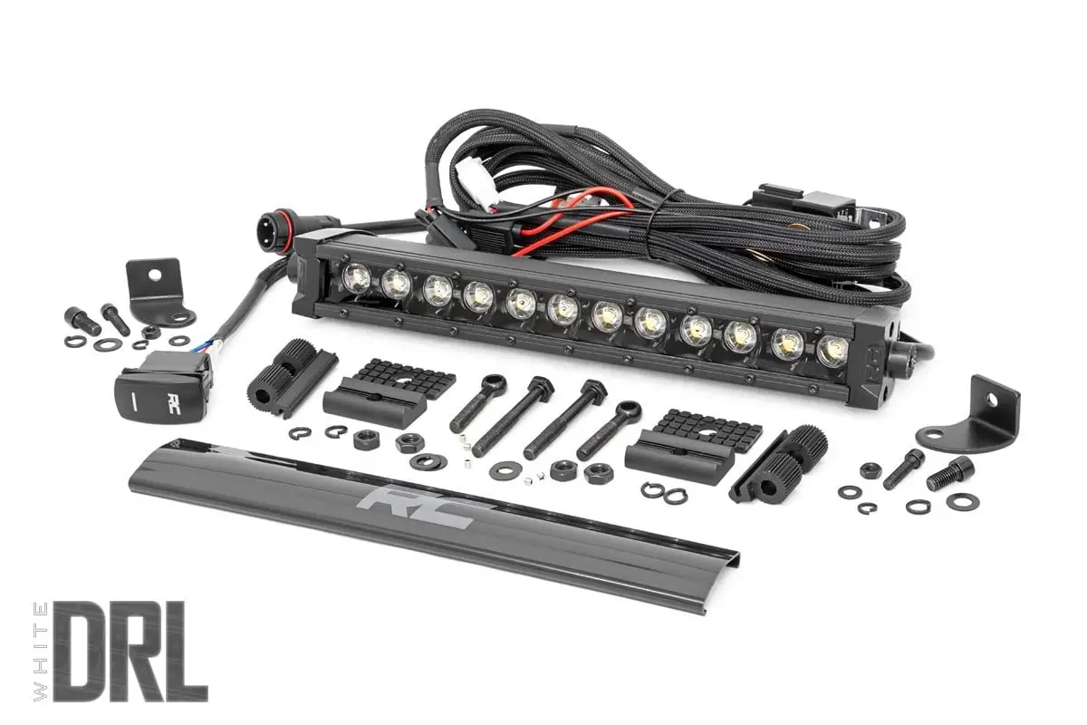 Black Series Led Light Bar Cool White Drl 12 Inch Single Row 1