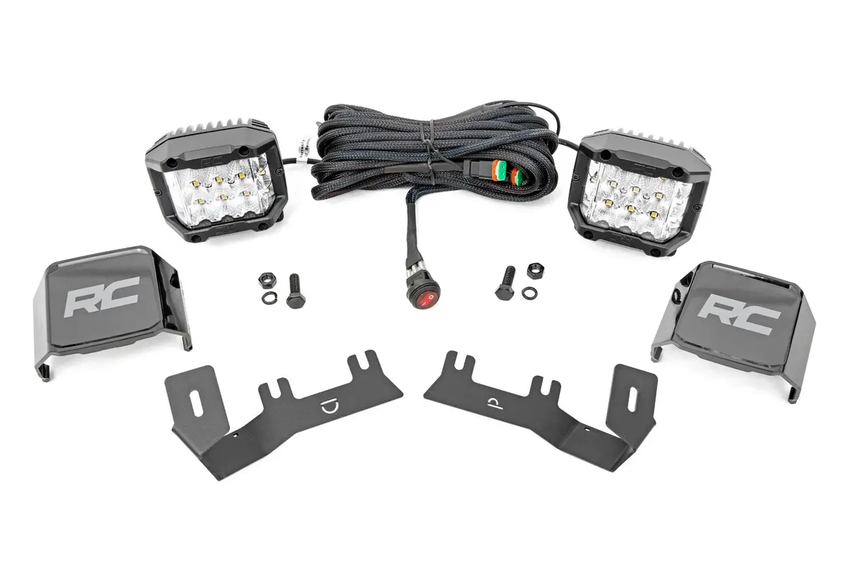 Led Ditch Light Kit 3In Osram Pair Wide Chevy Gmc 1500 14 18 1