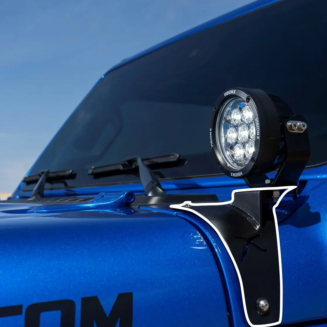 18+ Jeep Jl / '20+ Jeep Gladiator Cowl Light Kit (With 3.7" Cg2 Mini Cannon) 1