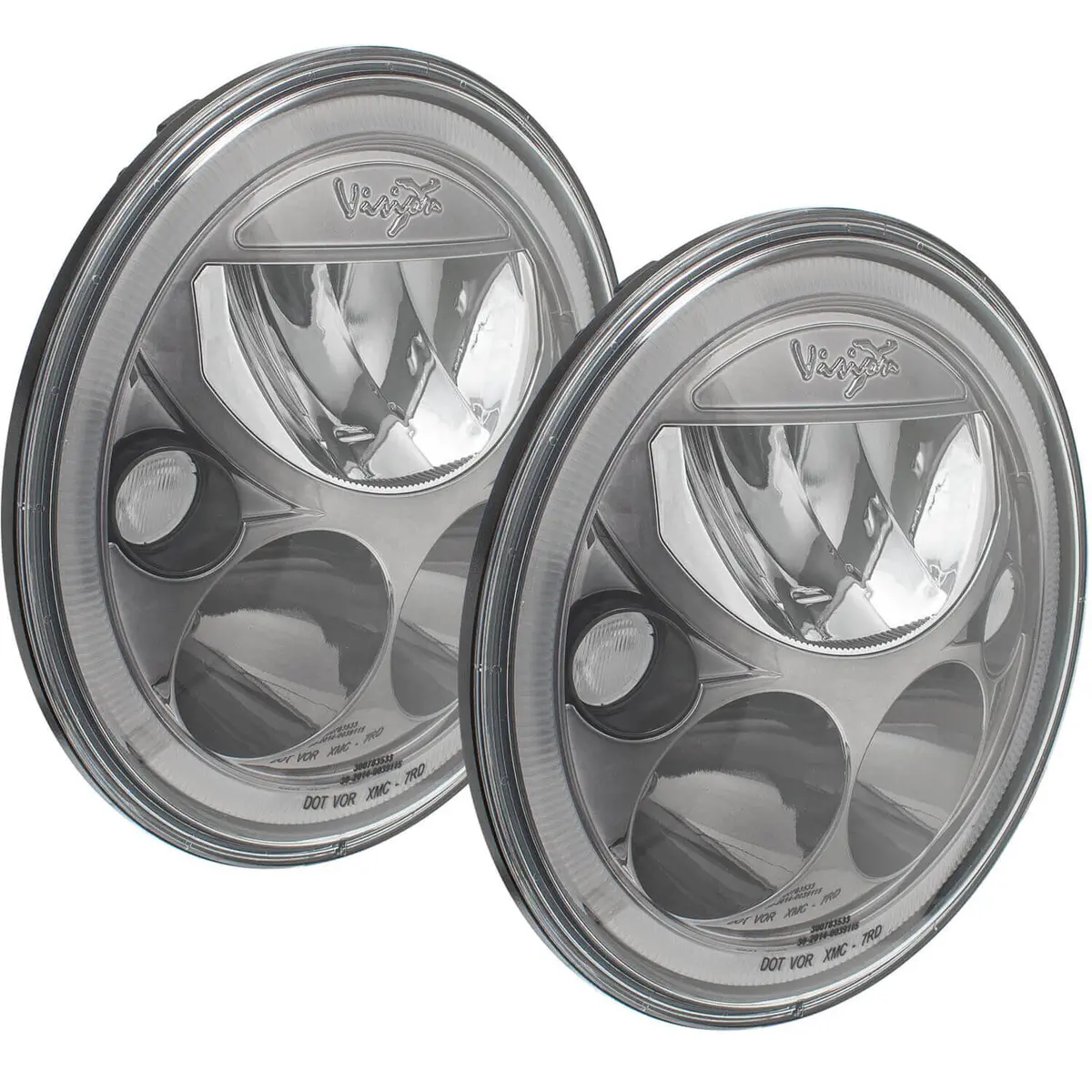2007-2017 Jeep Jk Vx Led Headlight Kit - Black Chrome | Amber Halo 1