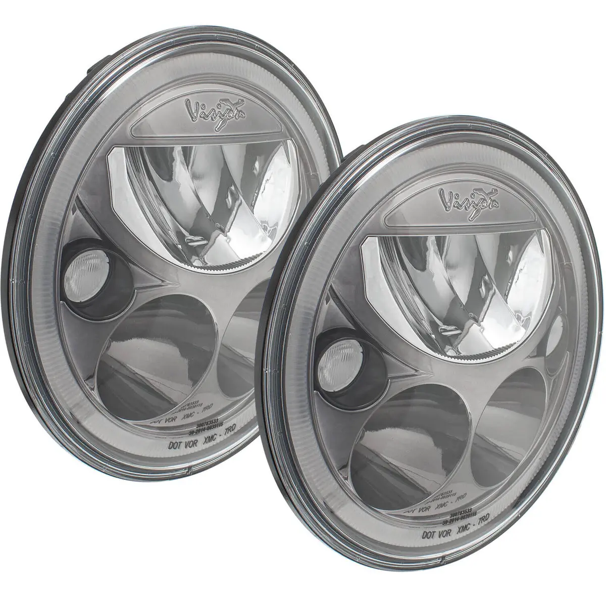 2007-2017 Jeep Jk Vx Led Headlight Kit - Black Chrome | White Halo 1