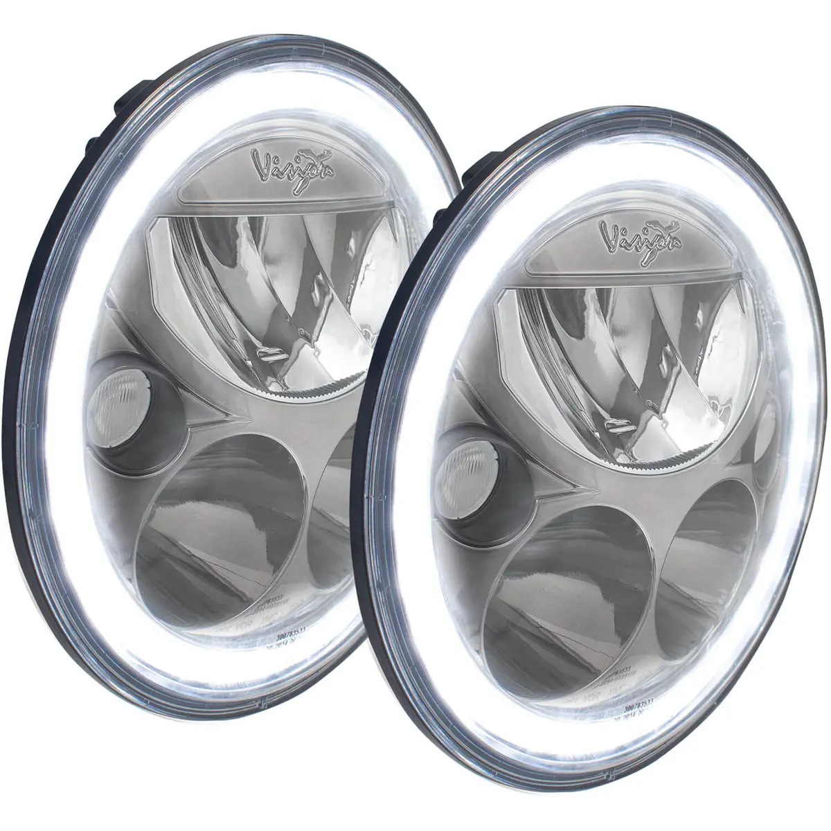 2007-2017 Jeep Jk Vx Led Headlight Kit - Black Chrome | White Halo 2