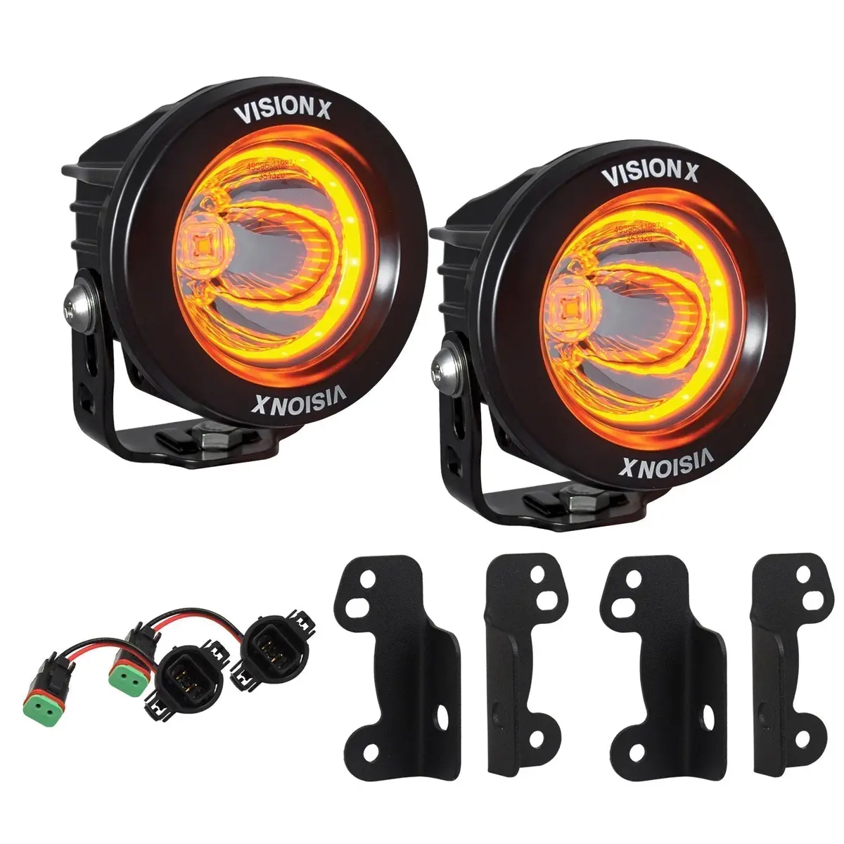 2010-2017 Jeep Jk Factory Fog Light Upgrade Kit (With Optimus Amber Halo Led) 1