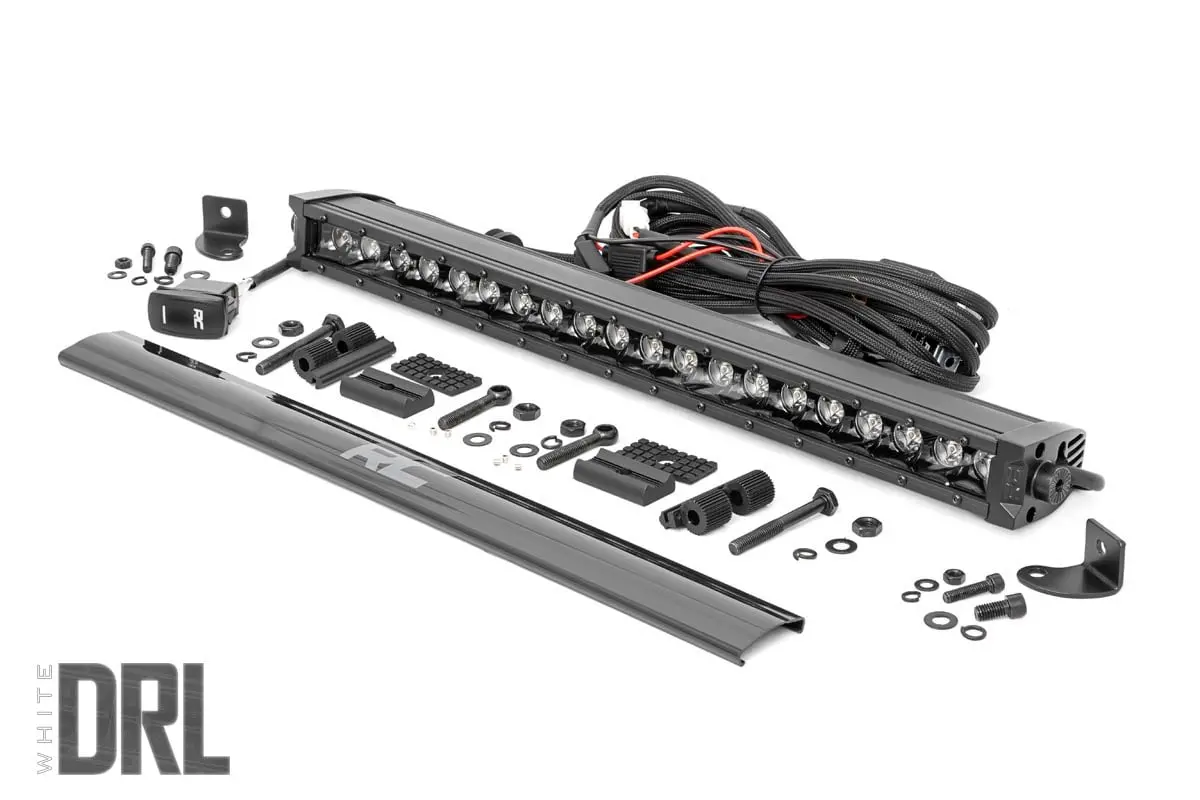 Black Series Led Light Bar Cool White Drl 20 Inch Single Row 1