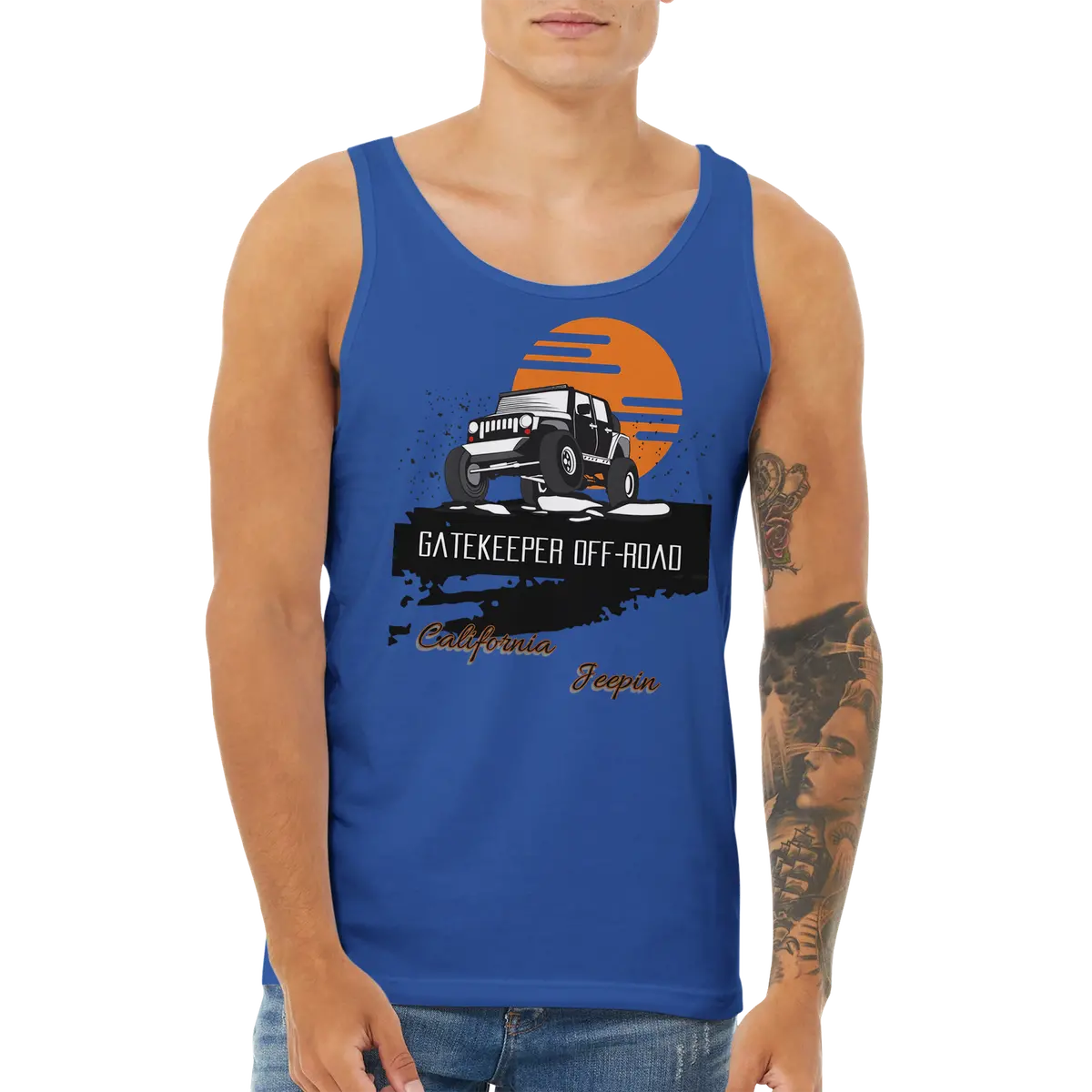 Gatekeeper Cali Jeepin Unisex Premium Tank Top - Image 15
