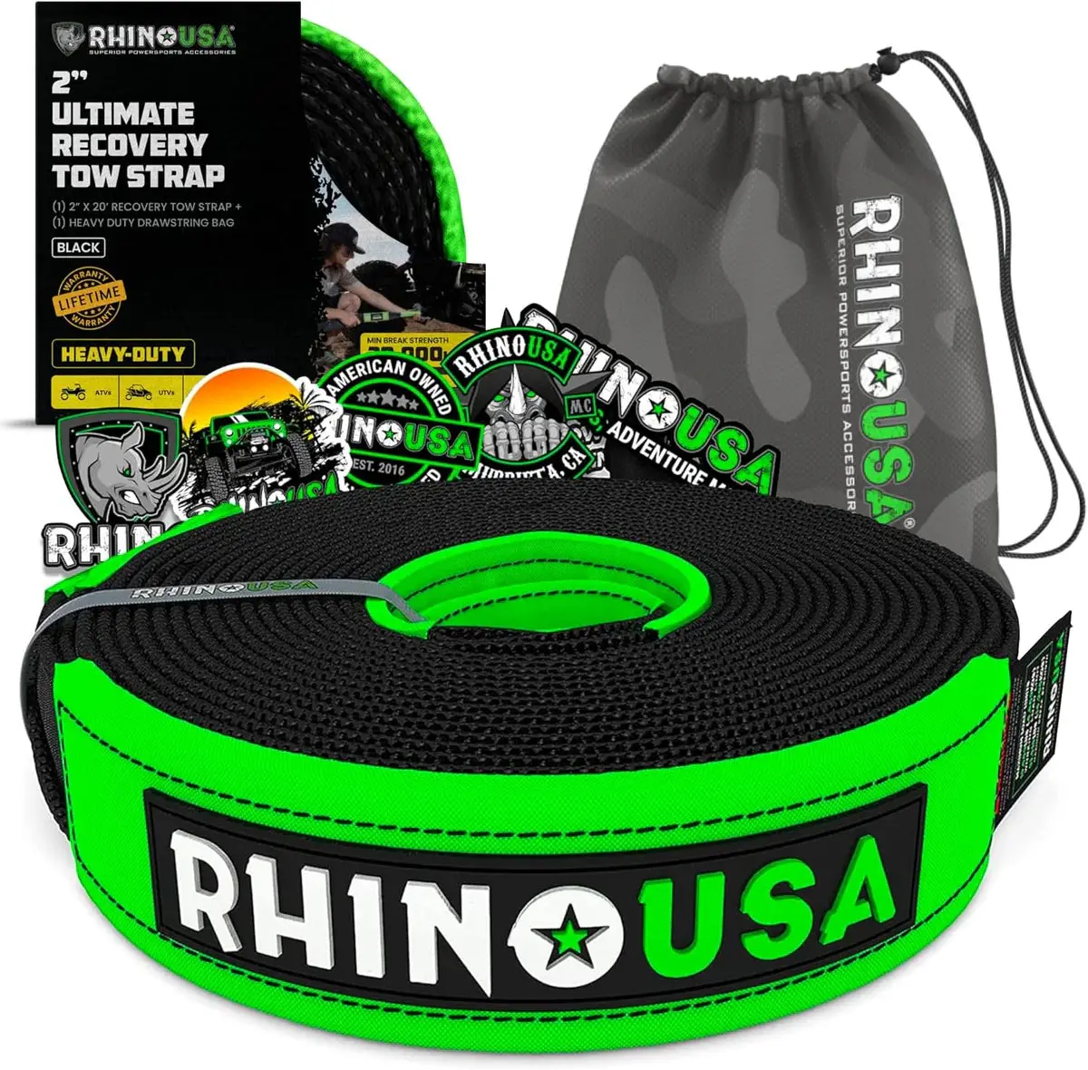 Rhino Ultimate Recovery Tow Strap 2"X20' 1