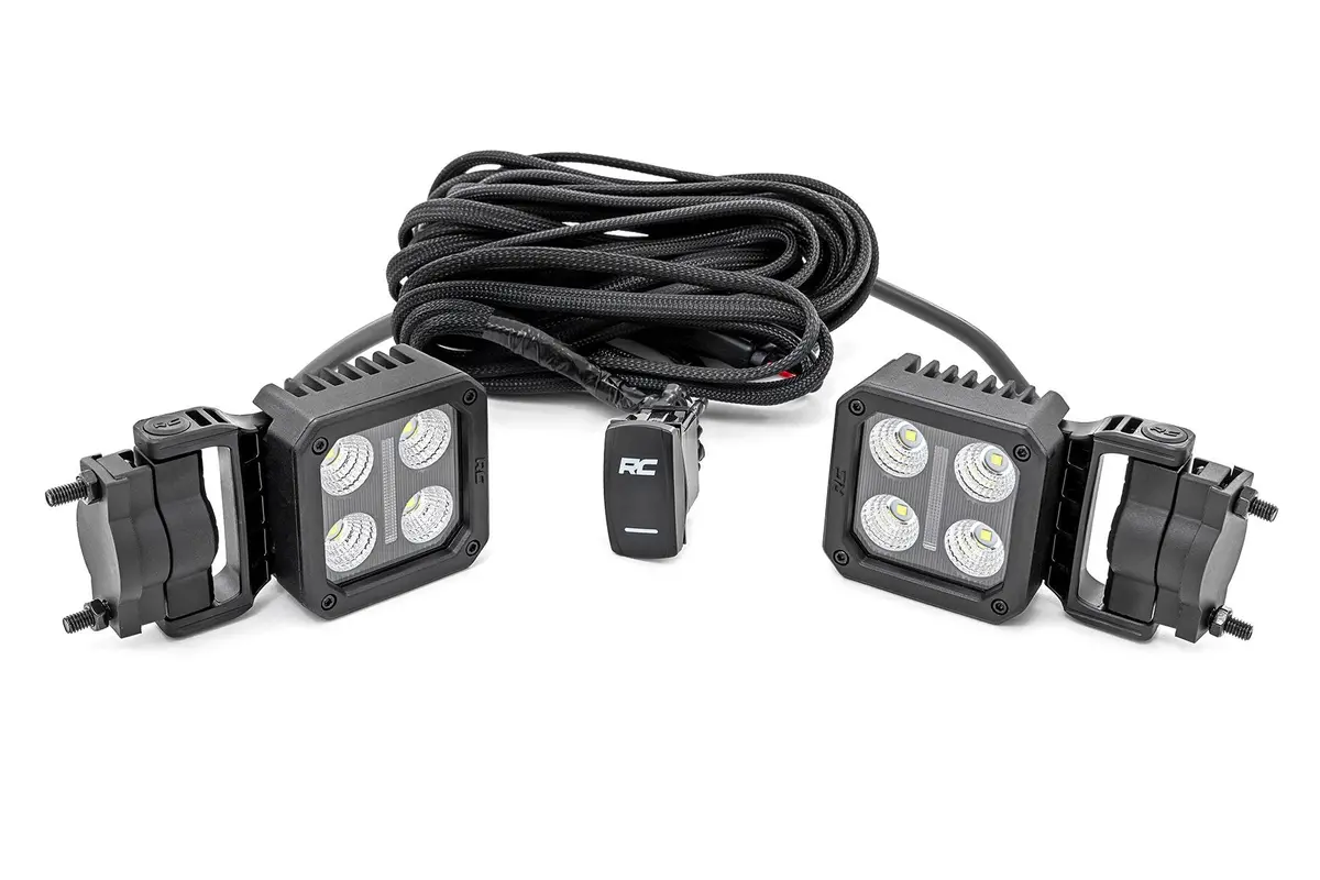Led Light Pair 2 Inch Square Flood Swivel Mount 1