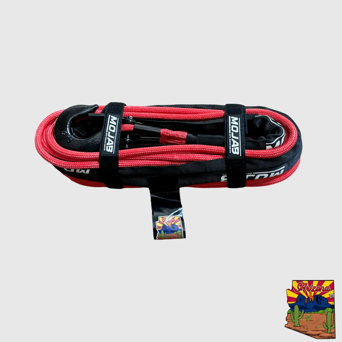 3/8'' X 85' Double Braided Winch Rope With Removeable Forged Winch Hook 1