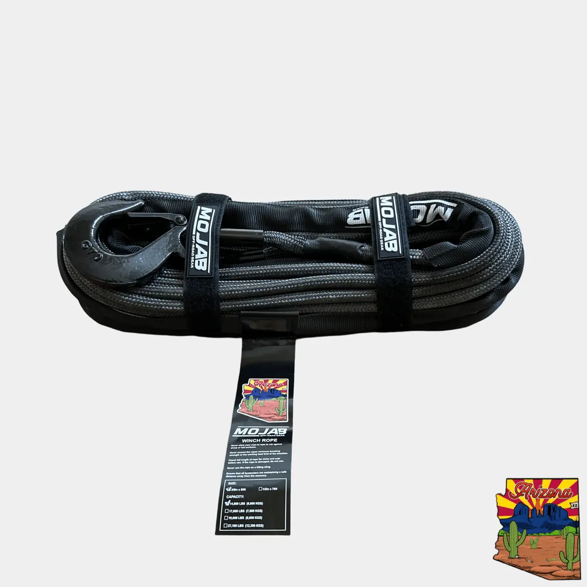 3/8'' X 85' Double Braided Winch Rope With Removeable Forged Winch Hook 2