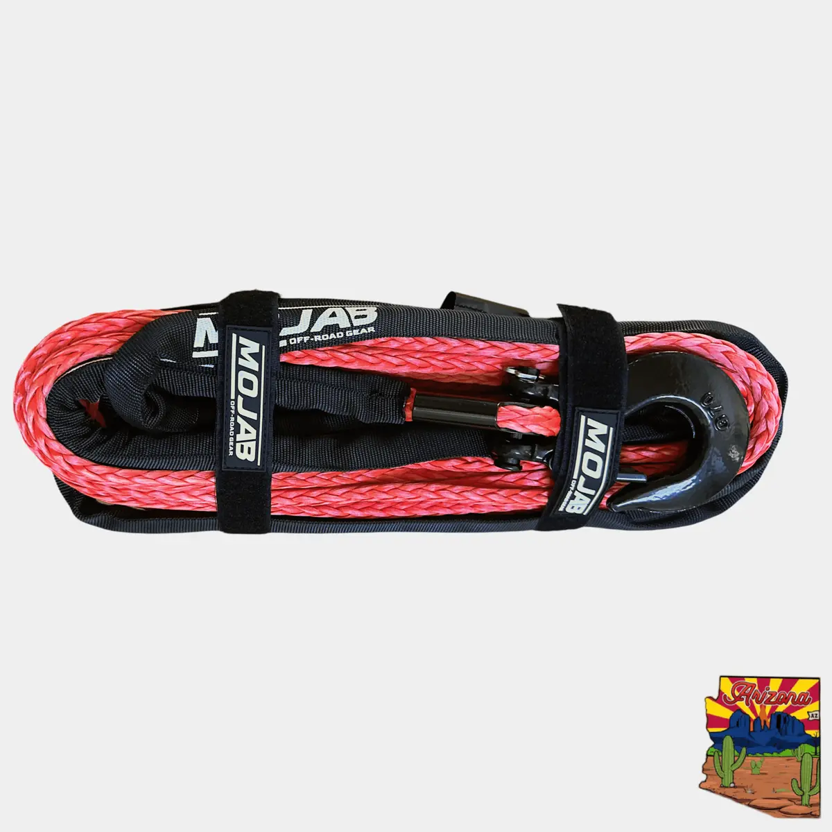3/8'' X 85' Synthetic Winch Rope With Removeable Forged Winch Hook 1