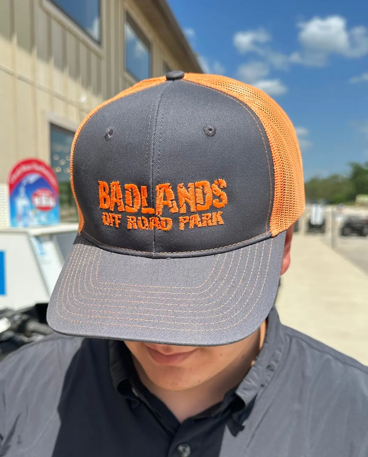 Badlands Hat Snapback Grey And Orange 1