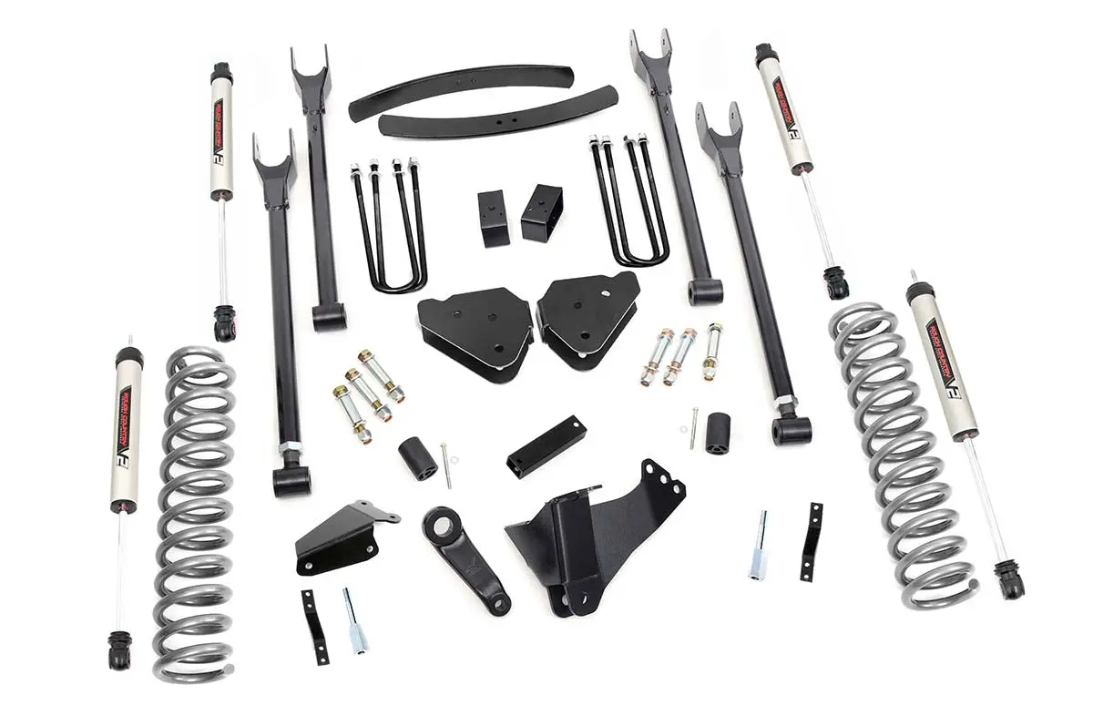 6 Inch Lift Kit Diesel 4 Link No Ovlds V2 Ford Super Duty 05 07 1
