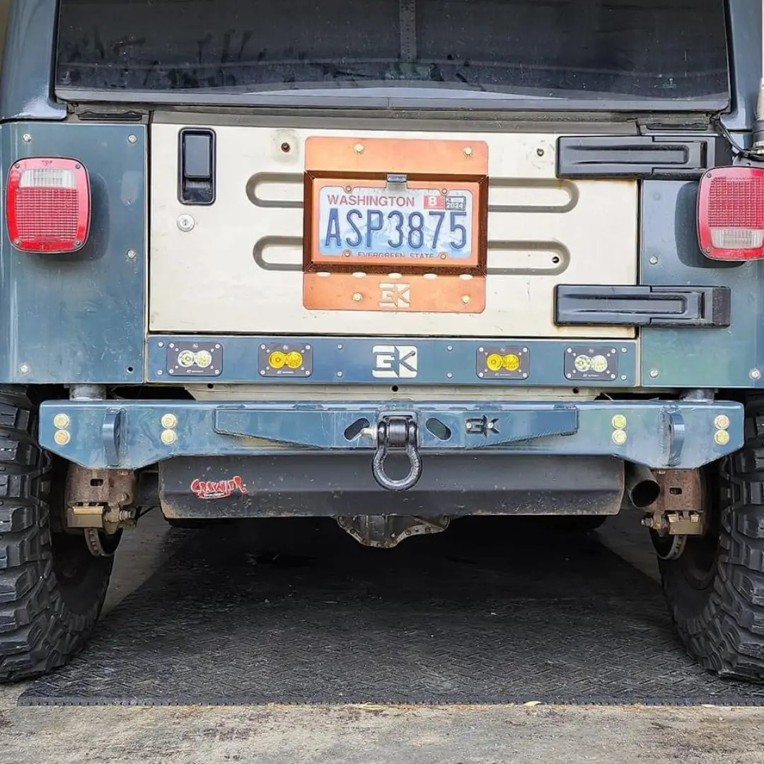 Rear Diamond Series Stubby Bumper For Jeep Tj Wrangler 2