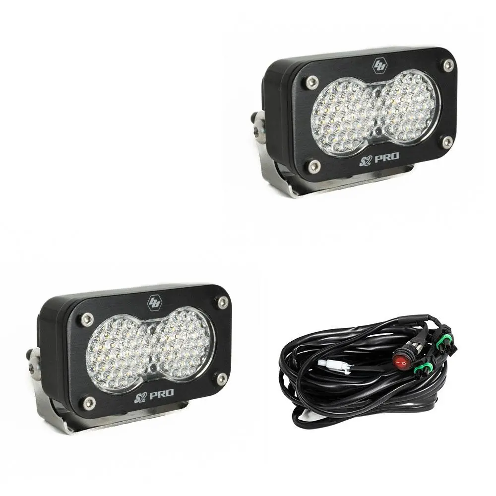 Baja Designs S2 Pro Black Led Auxiliary Light Pod Pair-Universal 7