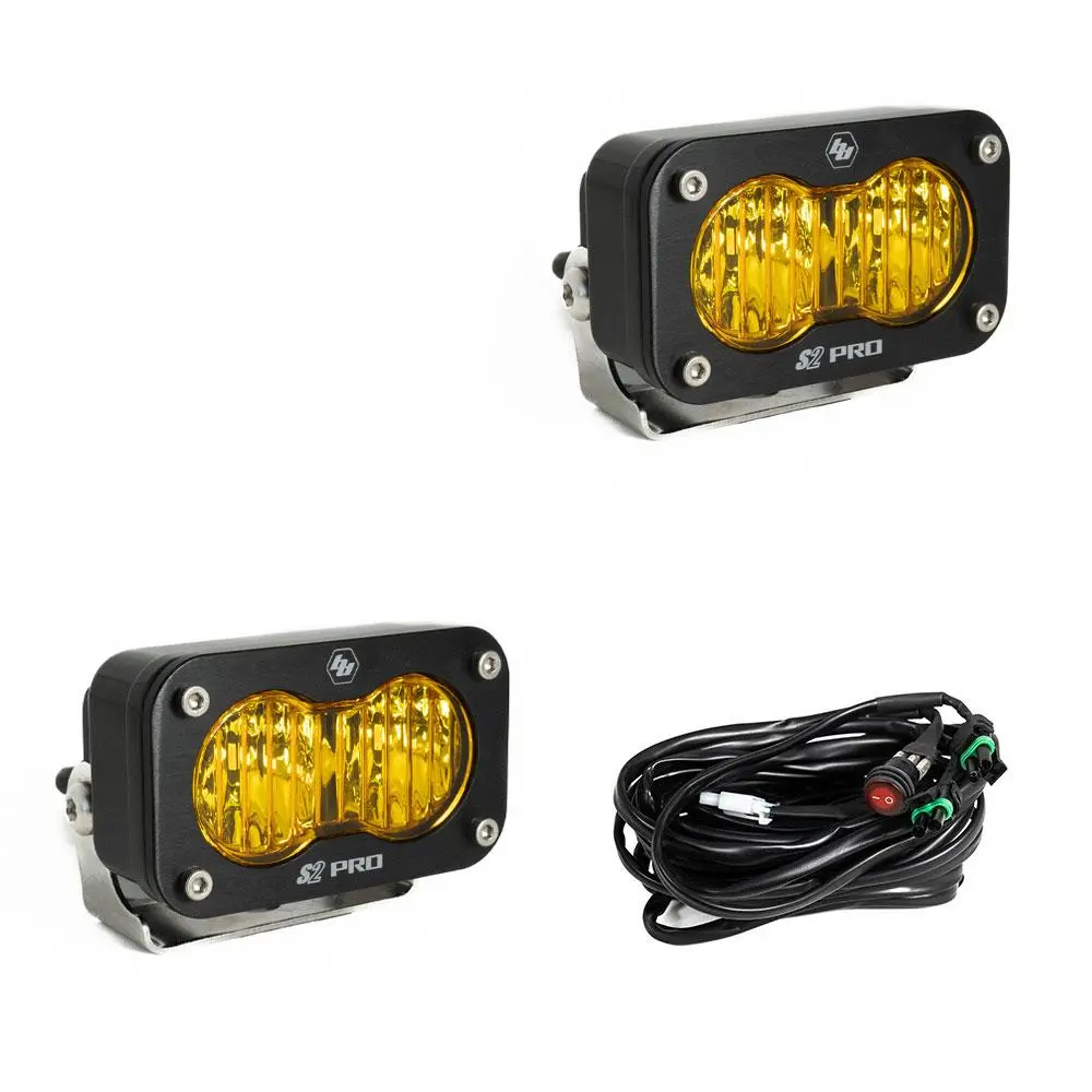 Baja Designs S2 Pro Black Led Auxiliary Light Pod Pair-Universal 7