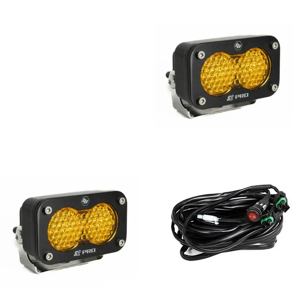 Baja Designs S2 Pro Black Led Auxiliary Light Pod Pair-Universal 8