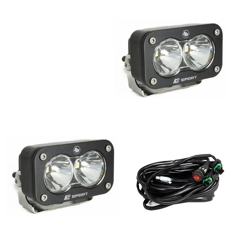 Baja Design S2 Sport Black Led Auxiliary Light Pod Pair - Universal (Choose Color/Pattern) 2