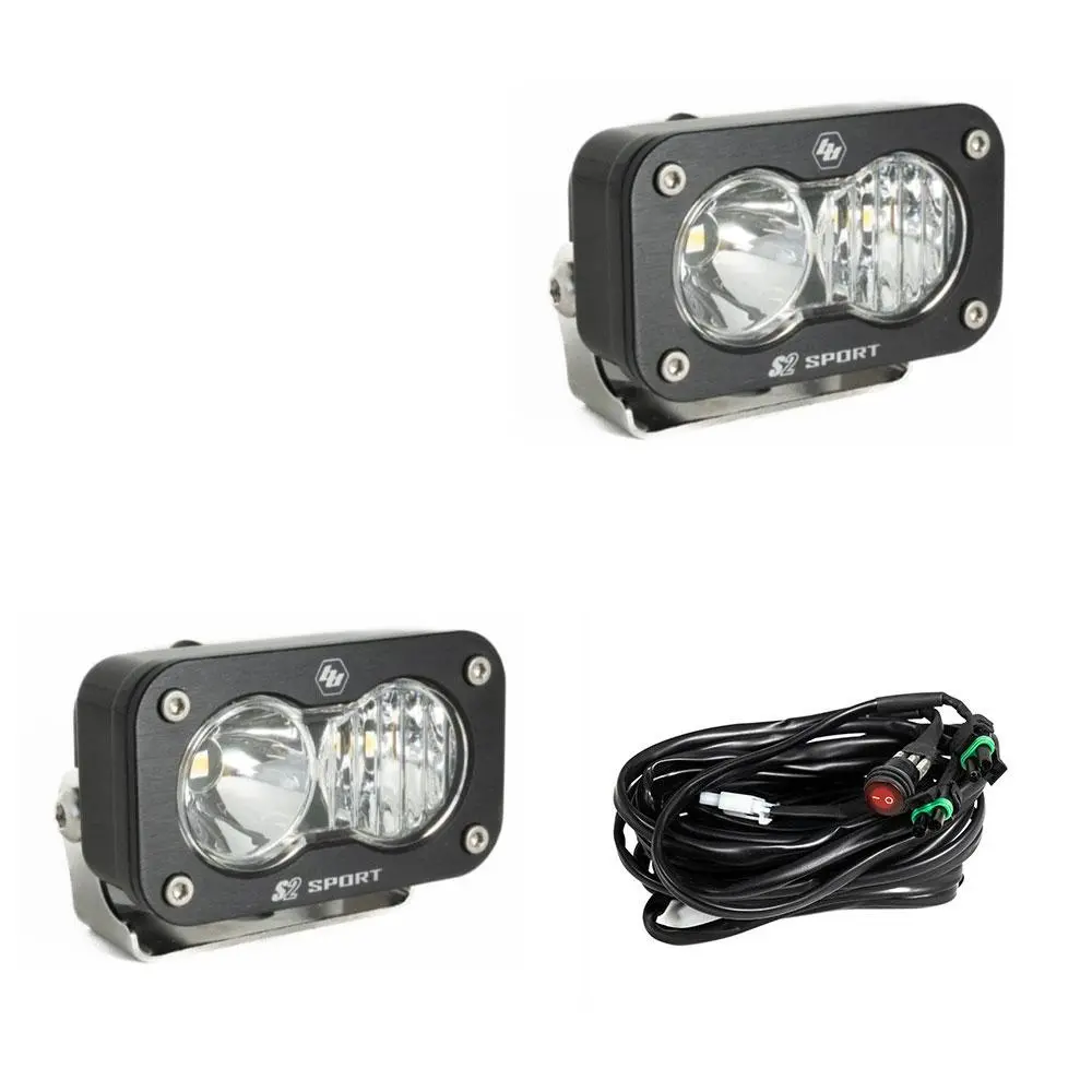 Baja Design S2 Sport Black Led Auxiliary Light Pod Pair - Universal (Choose Color/Pattern) 3