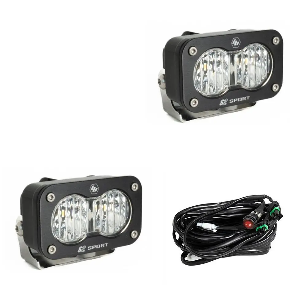 Baja Design S2 Sport Black Led Auxiliary Light Pod Pair - Universal (Choose Color/Pattern) 5