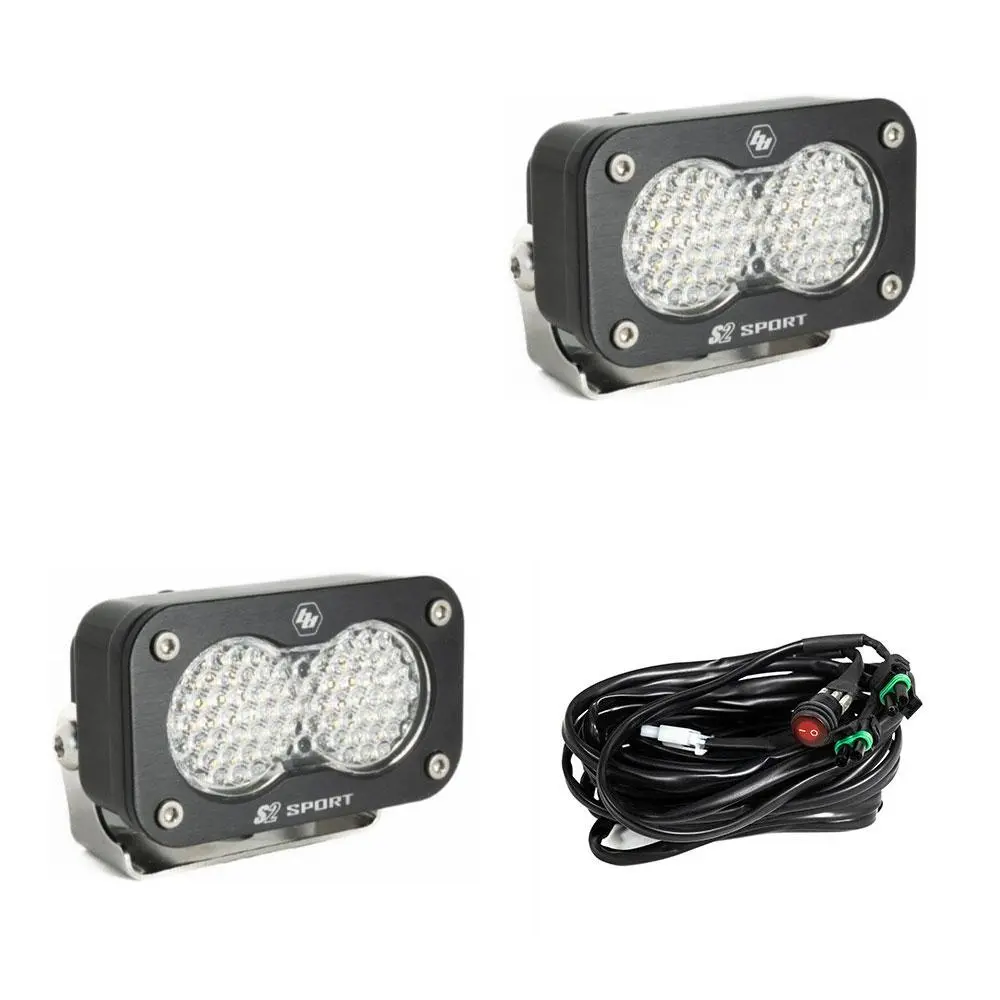 Baja Design S2 Sport Black Led Auxiliary Light Pod Pair - Universal (Choose Color/Pattern) 7