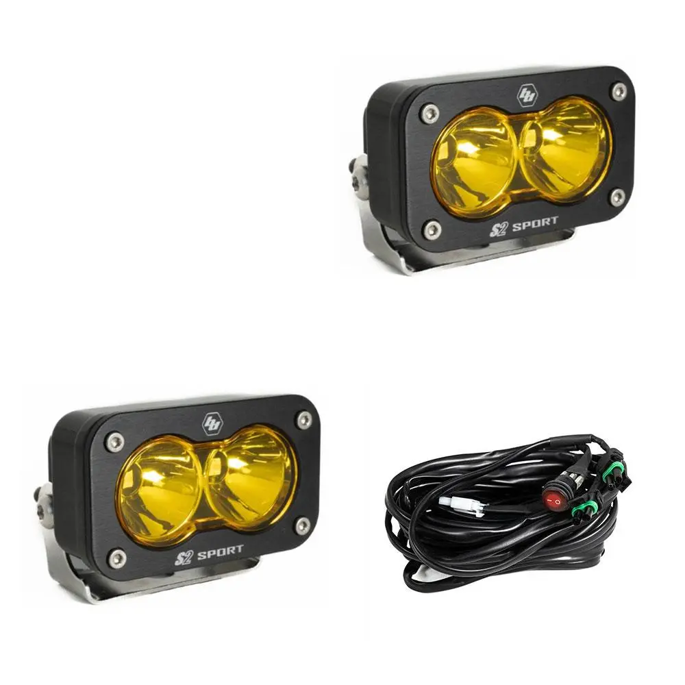 Baja Design S2 Sport Black Led Auxiliary Light Pod Pair - Universal (Choose Color/Pattern) 6