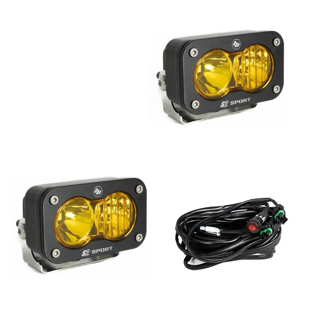 Baja Design S2 Sport Black Led Auxiliary Light Pod Pair - Universal (Choose Color/Pattern) 7