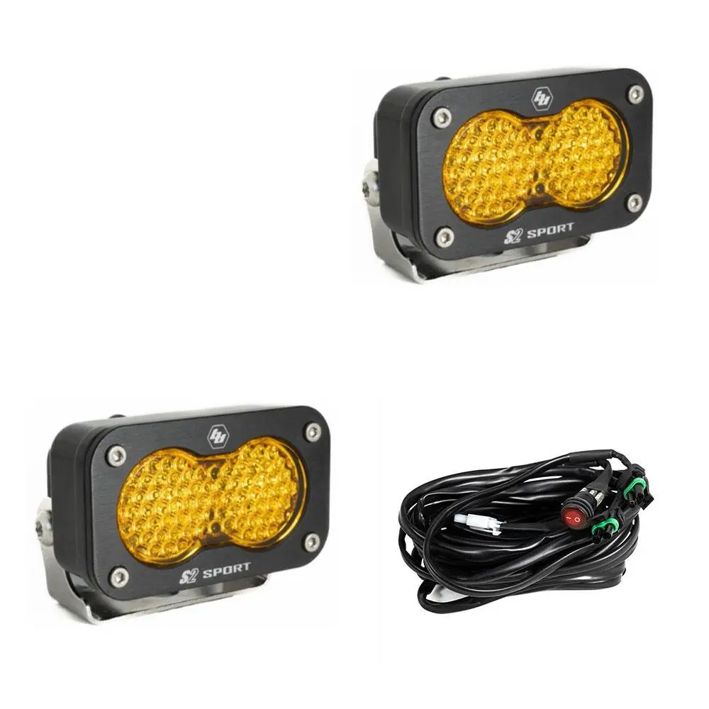 Baja Design S2 Sport Black Led Auxiliary Light Pod Pair - Universal (Choose Color/Pattern) 8