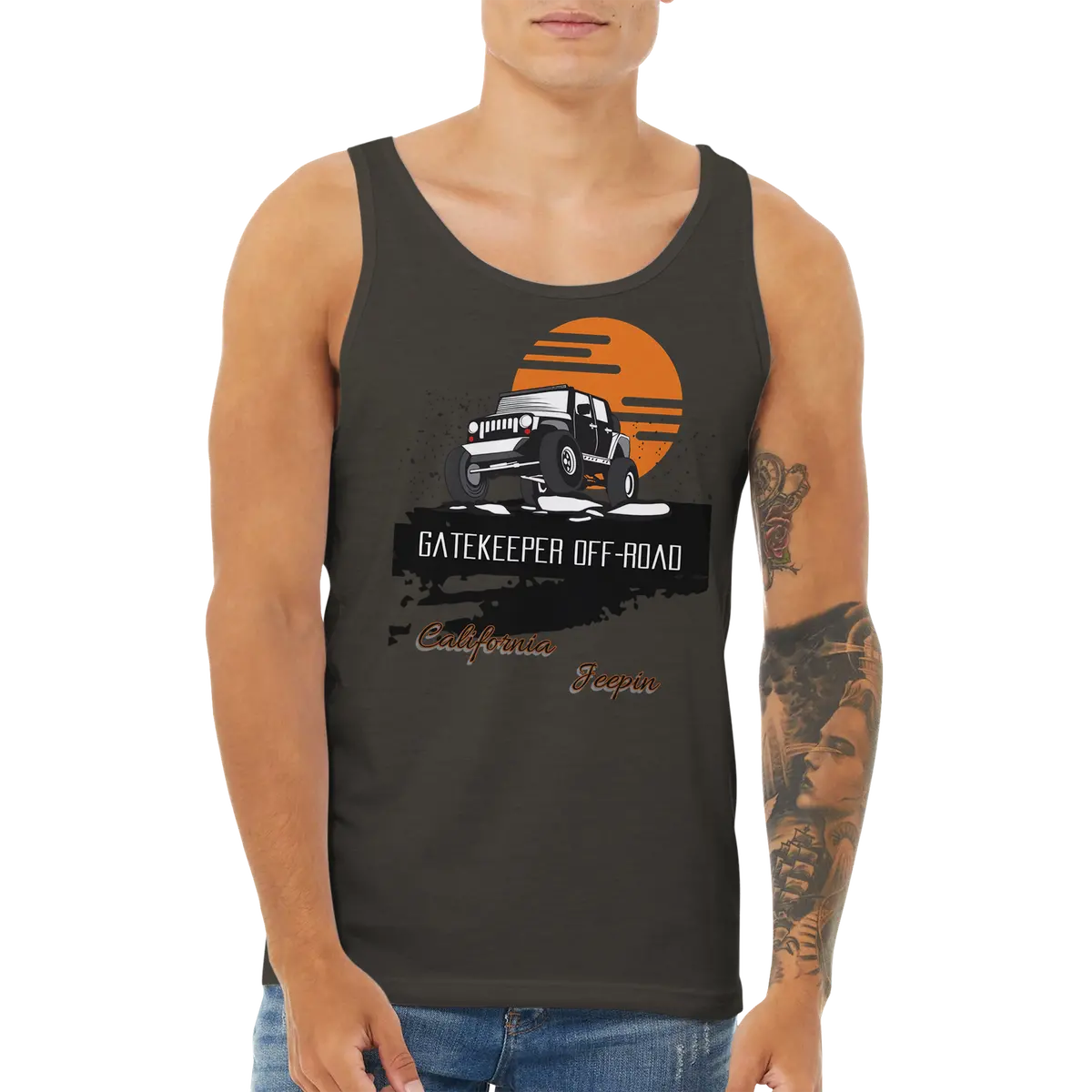 Gatekeeper Cali Jeepin Unisex Premium Tank Top - Image 8