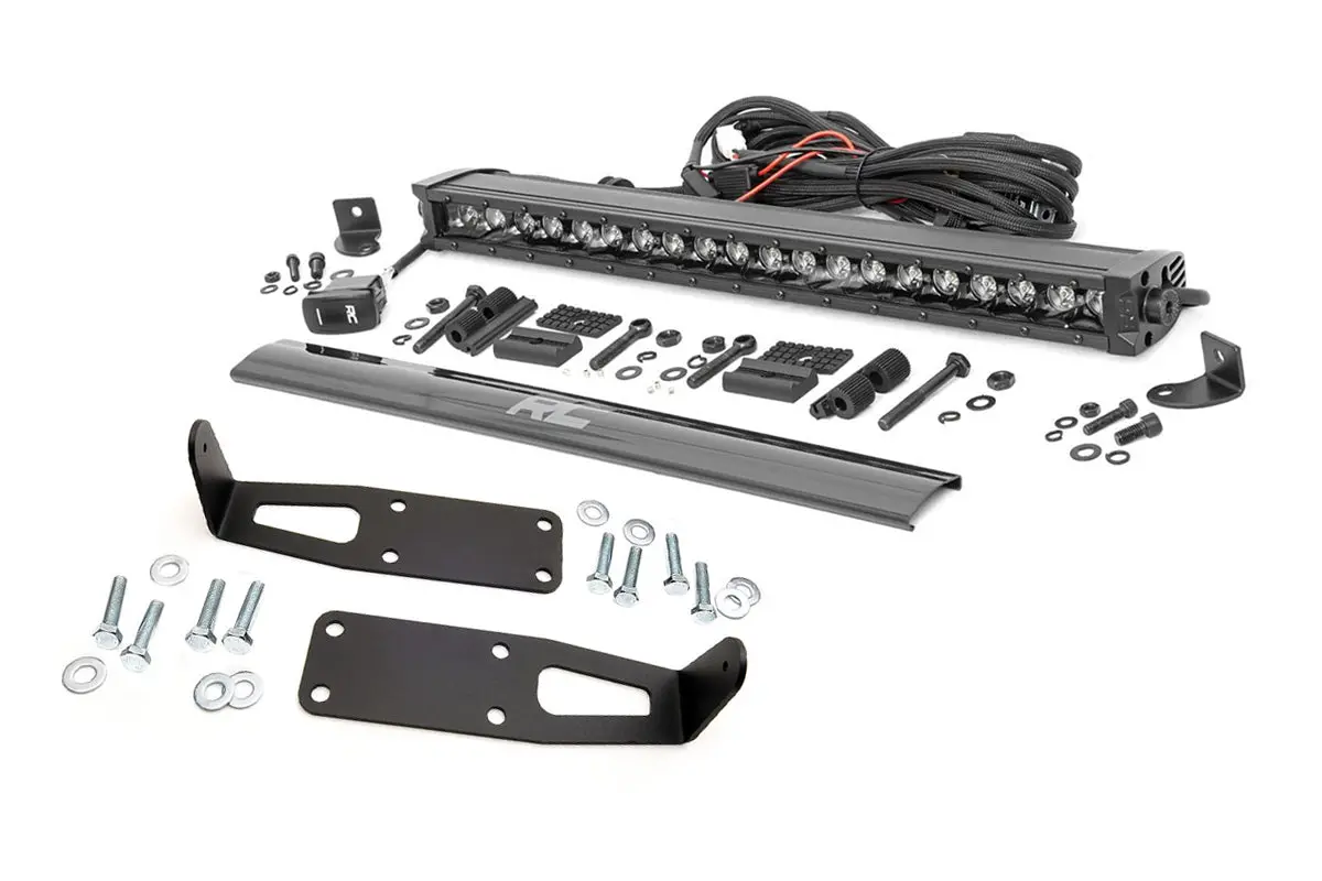 Led Light Bumper Mnt 20Inch Black Single Row White Drl Ram 2500 10 18 1