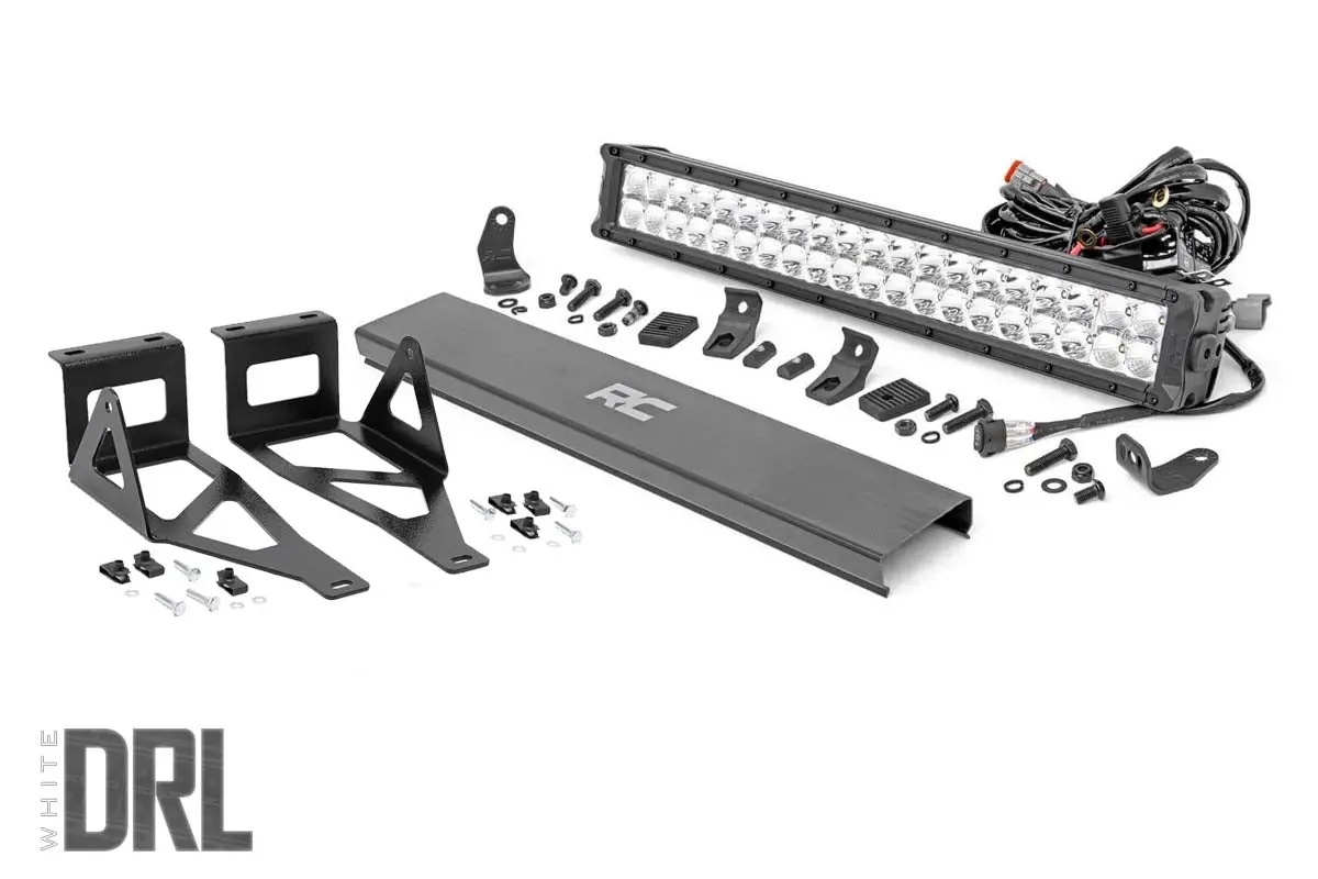 Led Light Bumper Mount 20Inch Chrome Dual Row White Drl Ford Super Duty 05 07 1