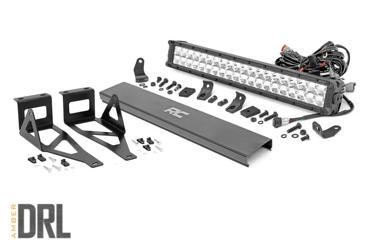 Led Light Bumper Mount 20Inch Chrome Dual Row Amber Drl Ford Super Duty 05 07 1