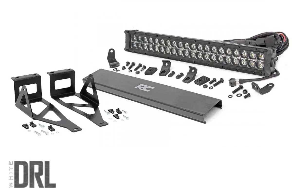 Led Light Bumper Mount 2Inch Black Dual Row White Drl Ford Super Duty 05 07 1