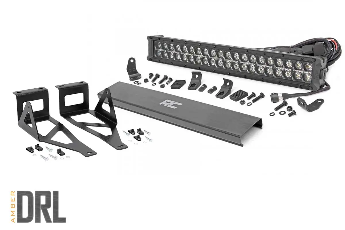 Led Light Bumper Mount 2Inch Black Dual Row Amber Drl Ford Super Duty 05 07 1