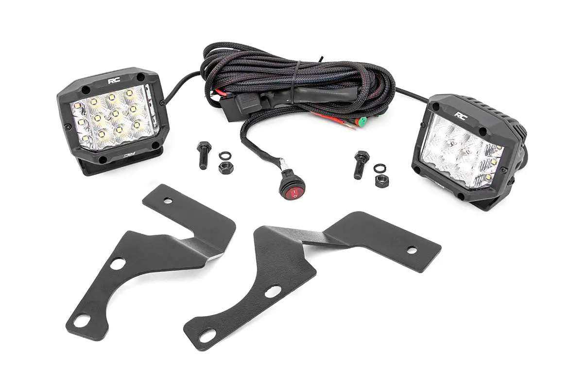 Led Light Ditch Mount 3Inch Chrome Wide Angle Pair 1