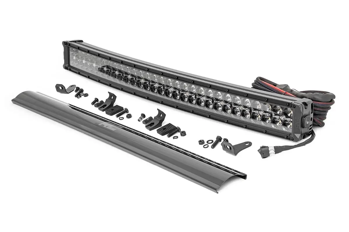 Black Series Led 30 Inch Light Curved Dual Row Amber Drl 1