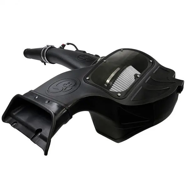Cold Air Intake For 18-19 Ford F150 3.0L Powerstroke Diesel Dry Extendable White 1