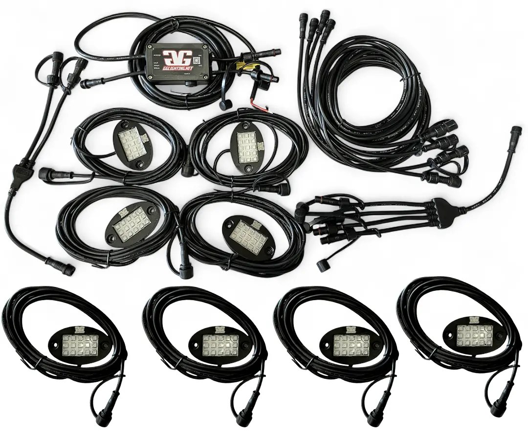 Revo 8 Piece Rgb Bluetooth Rock Light Kit 1