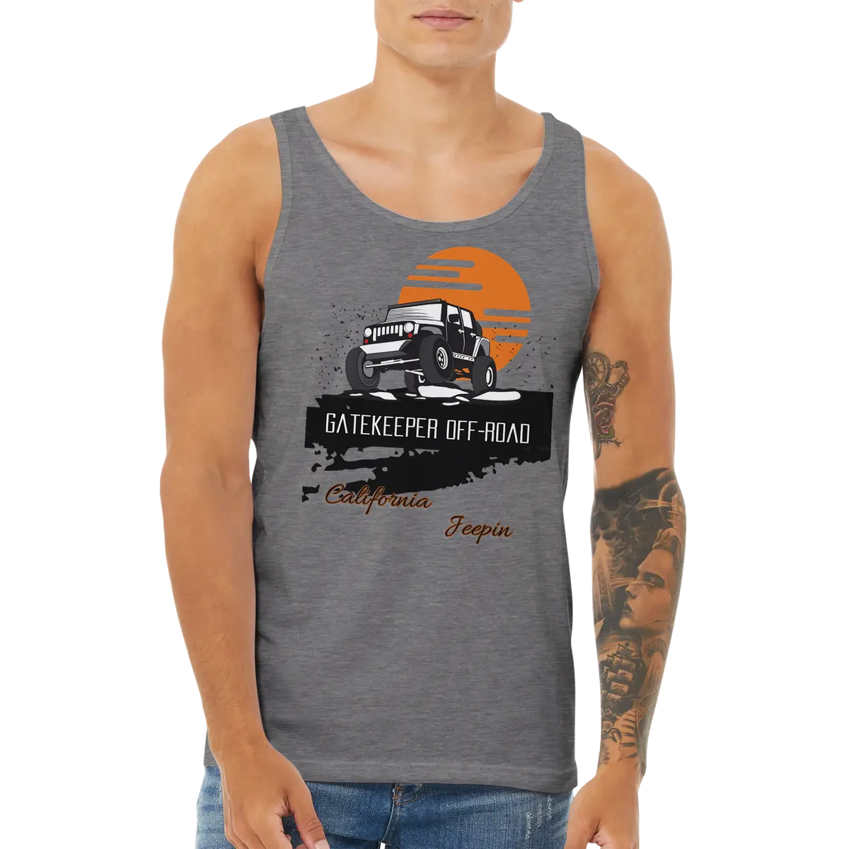 Gatekeeper Cali Jeepin Unisex Premium Tank Top - Image 12