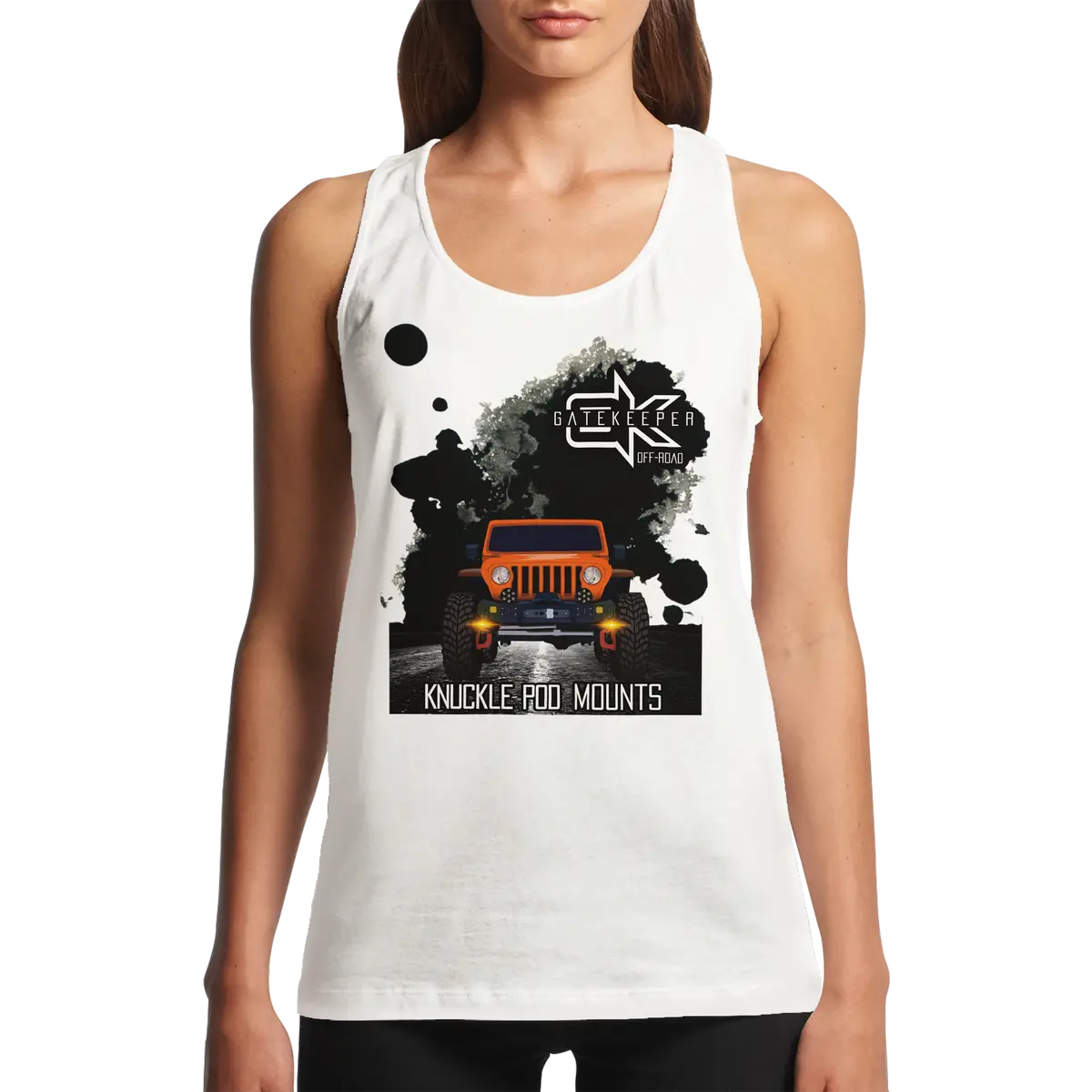 Womens Performance Graphic Tank Top "Knuckle Pod Mounts" 1
