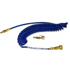 Tire Inflator 20 Foot Soft Poly Coil Hose W/Milton Coupler And Locking Tire Chuck Kit 1