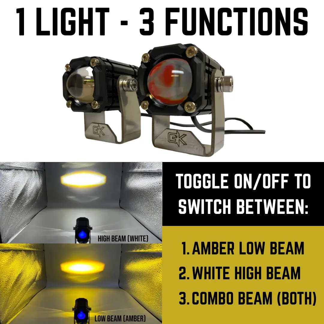 Gk "Easy Switch" 3 Function Led Amber/White Pod Lights 1
