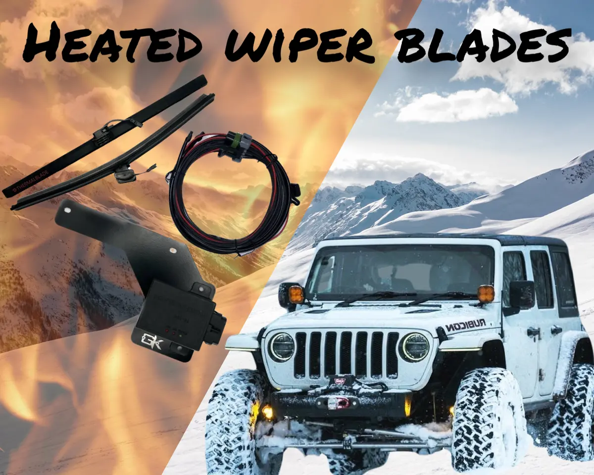 2018-2024 Jeep Wrangler Jl And Jt Heated Wiper Blades With Installation Brackets. 2