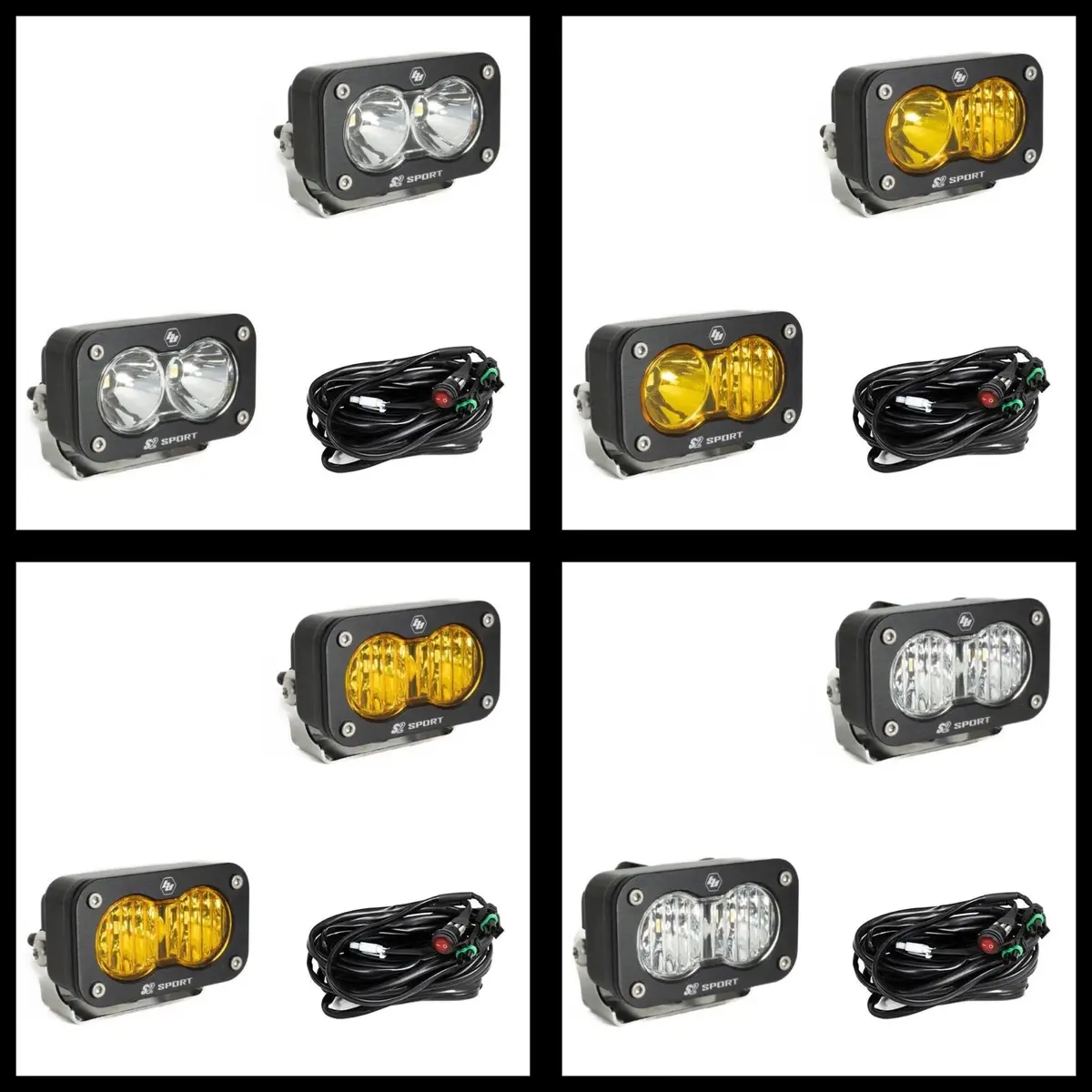 Baja Design S2 Sport Black Led Auxiliary Light Pod Pair - Universal (Choose Color/Pattern) 1