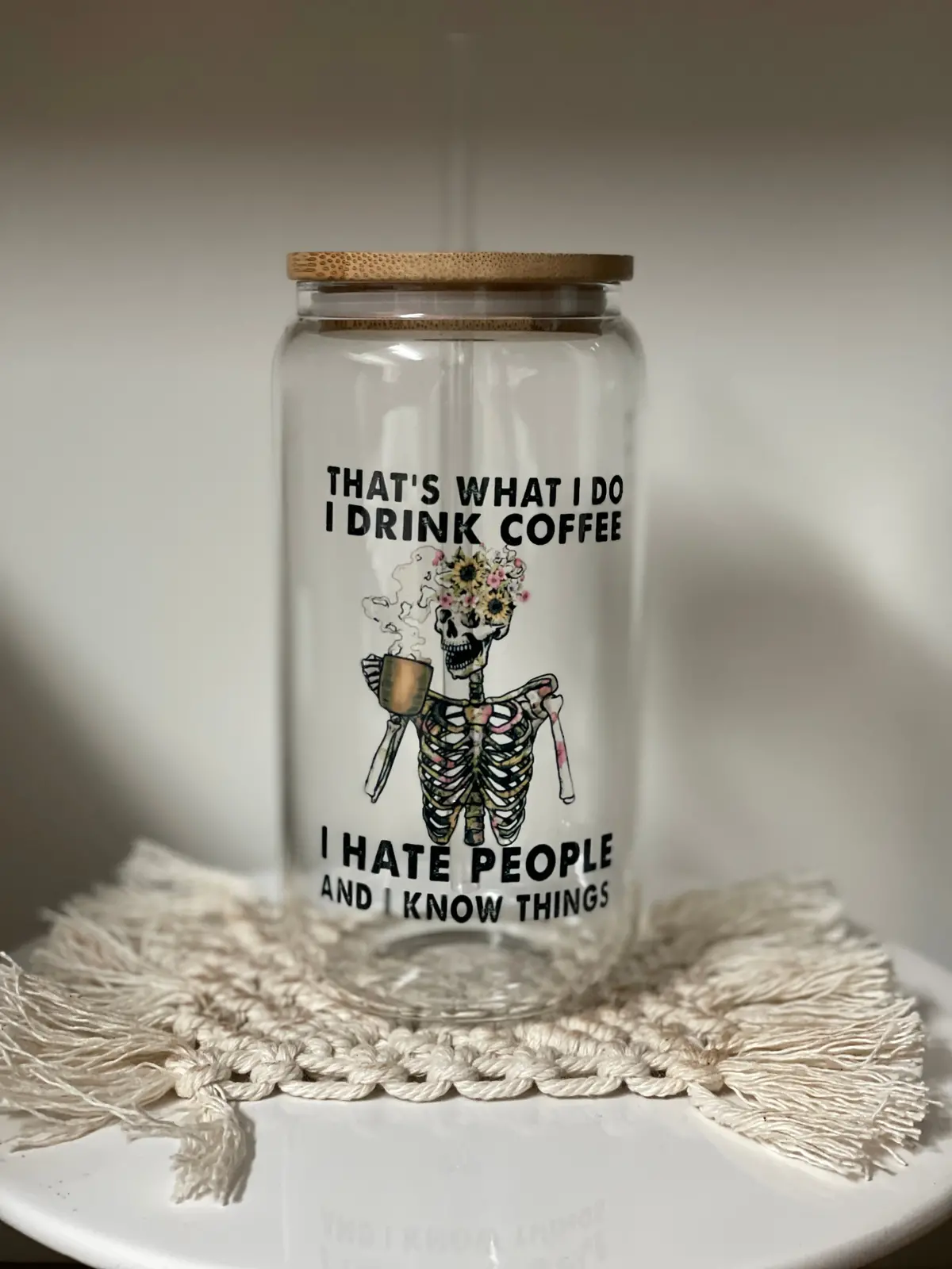 That What I Do | I Hate People | Idgaf| Beer Can Glass 1